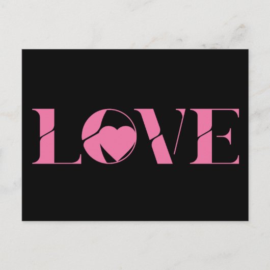 Pink Love Text Valentinstag Postkarte (Vorderseite)
