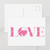 Pink Love Text Valentinstag Postkarte (Vorne/Hinten)