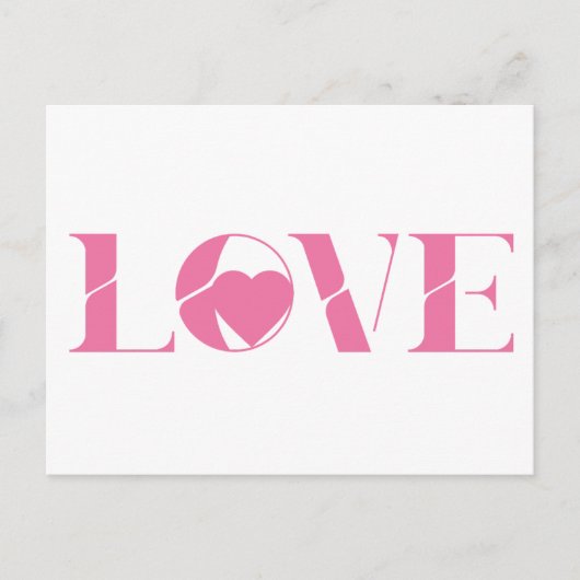 Pink Love Text Valentinstag Postkarte (Vorderseite)