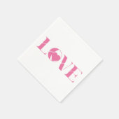 Pink Love Text Valentinstag Serviette (Ecke)