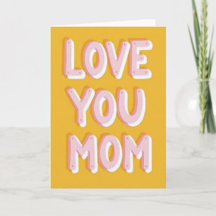 Pink Love You Mom Grafikkarte Karte