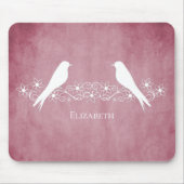 Pink Lovebirds Blumenmousse Pad Mousepad (Vorne)