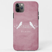 Pink Lovebirds Floral Vine iPhone Case (Rückseite)