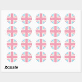 Pink Lovely Classic Union Jack British(UK) Flag Runder Aufkleber (Blatt)
