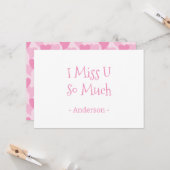 Pink Lovely Hearts Nahtloses Muster Karte (Vorderseite/Rückseite Beispiel)