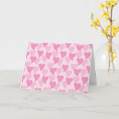 Pink Lovely Hearts Nahtloses Muster Karte (Gelbe Blume)