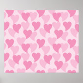 Pink Lovely Hearts Nahtloses Muster Poster (Vorne)