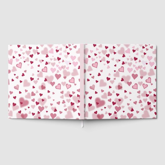 Pink Lovely Hearts Pattern Gästebuch (Voll)