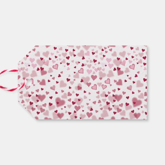  Pink Lovely Hearts Pattern  Geschenkanhänger (Rückseite Horizontal)