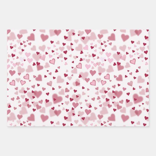 Pink Lovely Hearts Pattern Geschenkpapier Set (Vorderseite 3)