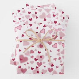  Pink Lovely Hearts Pattern  Geschenkpapier Set