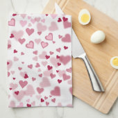  Pink Lovely Hearts Pattern  Geschirrtuch (Viertel Falte)