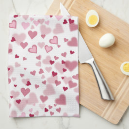  Pink Lovely Hearts Pattern  Geschirrtuch
