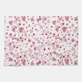 Pink Lovely Hearts Pattern Geschirrtuch (Horizontal)