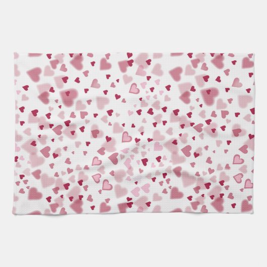 Pink Lovely Hearts Pattern  Geschirrtuch (Horizontal)