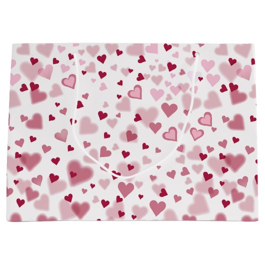  Pink Lovely Hearts Pattern  Große Geschenktüte (Vorderseite)