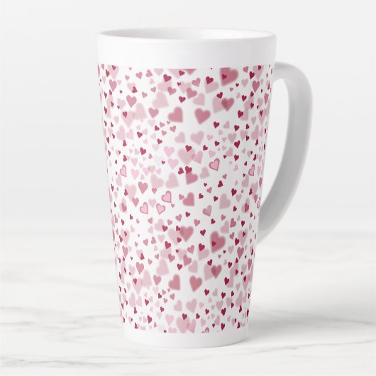  Pink Lovely Hearts Pattern  Milchtasse (Rechte Ecke)