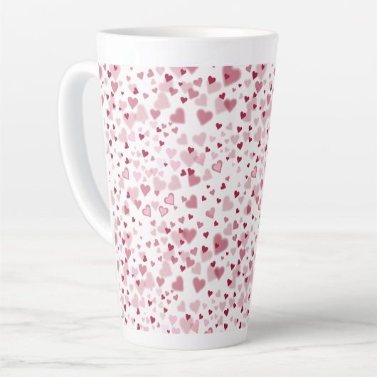 Pink Lovely Hearts Pattern  Milchtasse (Linke Ecke)