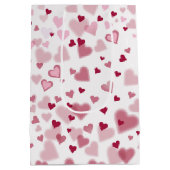 Pink Lovely Hearts Pattern Mittlere Geschenktüte (Rückseite)