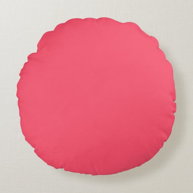Pink, Lovely, Solid, Modern, Simple, Trendy Rundes Kissen (Vorderseite)