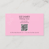 Pink Loyalty Card QR Code Kundenempfehlung Visitenkarte (Rückseite)