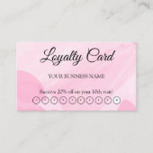 Pink Loyalty Card QR Code Kundenempfehlung Visitenkarte (Vorderseite)