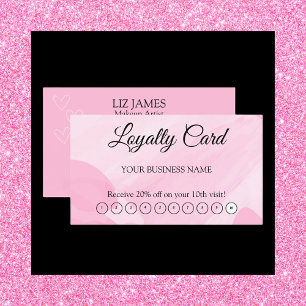 Pink Loyalty Card QR Code Kundenempfehlung Visitenkarte