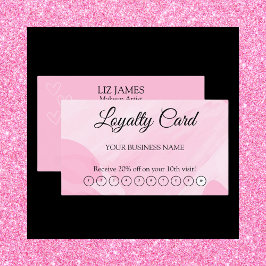 Pink Loyalty Card QR Code Kundenempfehlung Visitenkarte