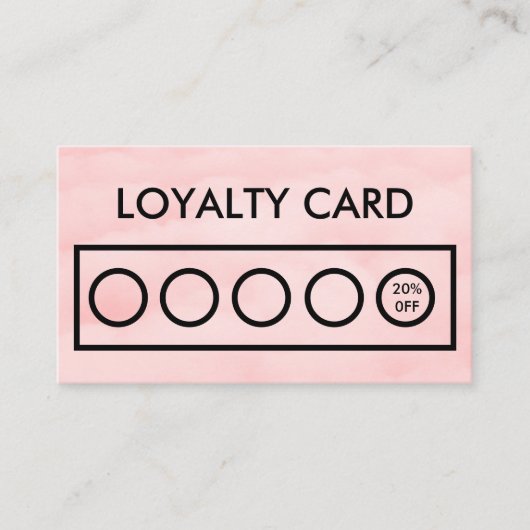 Pink Loyalty Card Visitenkarte (Vorderseite)
