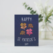 Pink Lucky Kleeblatt Clover Happy St Patrick`s Day Postkarte (Stehend Vorderseite)