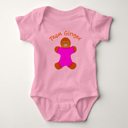 Pink Lucky Team Ginger for Fun Ginger and Redheads Baby Strampler (Vorderseite)
