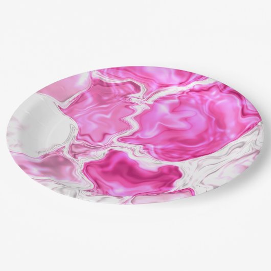 Pink Luminosity Pappteller (Schrägansicht)