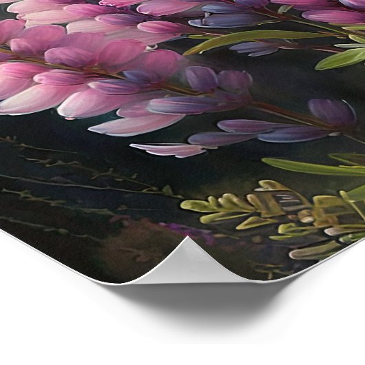 Pink Lupine Blume Art Print Poster (Ecke)