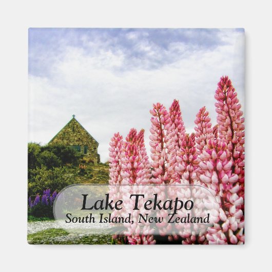Pink Lupins @ Lake Tekapo New Zealand Magnet (Vorne)