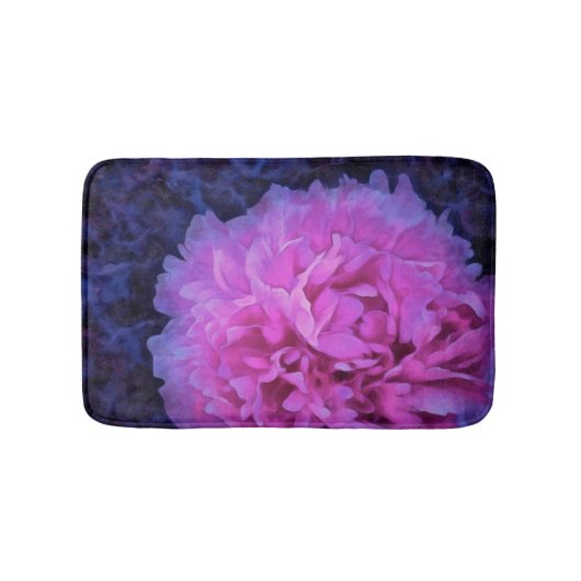 Pink Lush Peony Blume Badematte (Vorderseite)