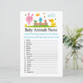 Pink lustiges Kaninchen Baby Tiere Name Spiel (Stehend Vorderseite)