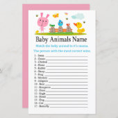 Pink lustiges Kaninchen Baby Tiere Name Spiel (Vorne/Hinten)