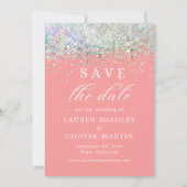 Pink Luxury Glitzer Wedding Save the Date (Vorderseite)