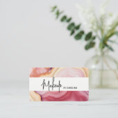Pink Luxury Makeup Artist Business Card Visitenkarte (Stehend Vorderseite)