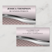 Pink Luxury Tiles | Metallischer Hintergrund Visitenkarte (Vorne/Hinten)