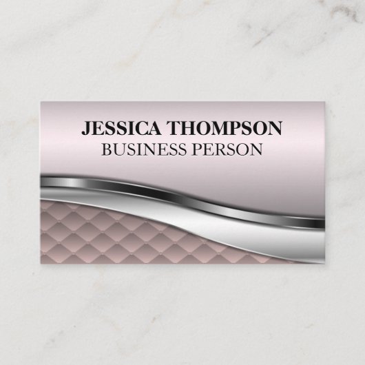 Pink Luxury Tiles | Metallischer Hintergrund Visitenkarte (Vorderseite)
