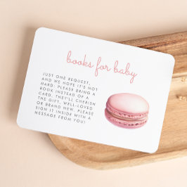 Pink Macaron Baby Shower Books Enclosure Card Begleitkarte