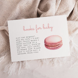 Pink Macaron Baby Shower Books Enclosure Card Begleitkarte