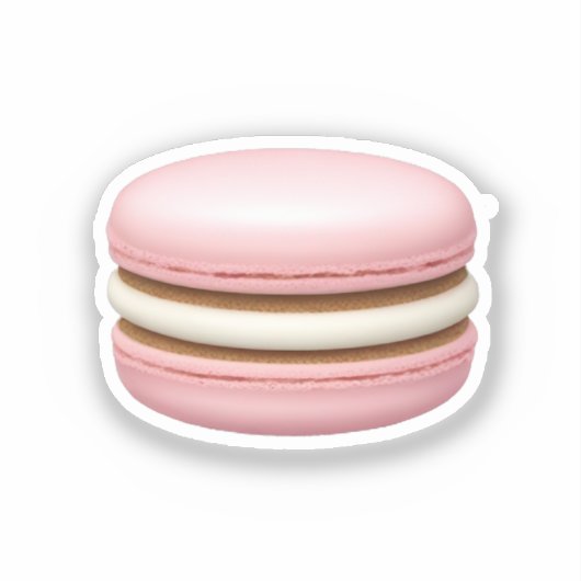 Pink Macaron Emoji Art Aufkleber (Vorderseite)