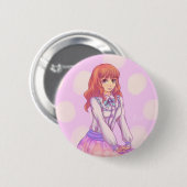 Pink Macaron Girl Button (Vorne & Hinten)