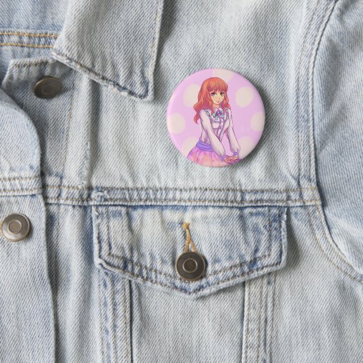 Pink Macaron Girl Button (Beispiel)