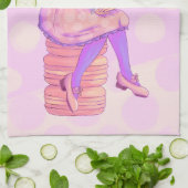Pink Macaron Girl Geschirrtuch (Gefaltet)