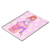 Pink Macaron Girl Notizblock (Linke Seite)