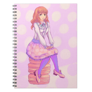 Pink Macaron Girl Notizblock