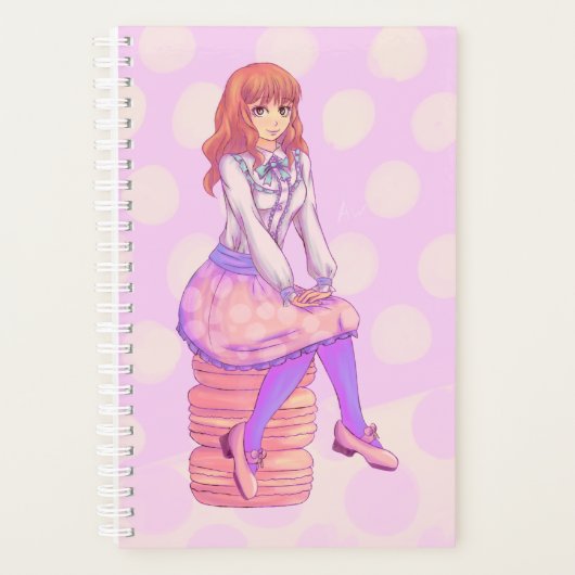 Pink Macaron Girl Planer (Vorderseite)